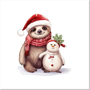 Sloth And Snowman Posters and Art